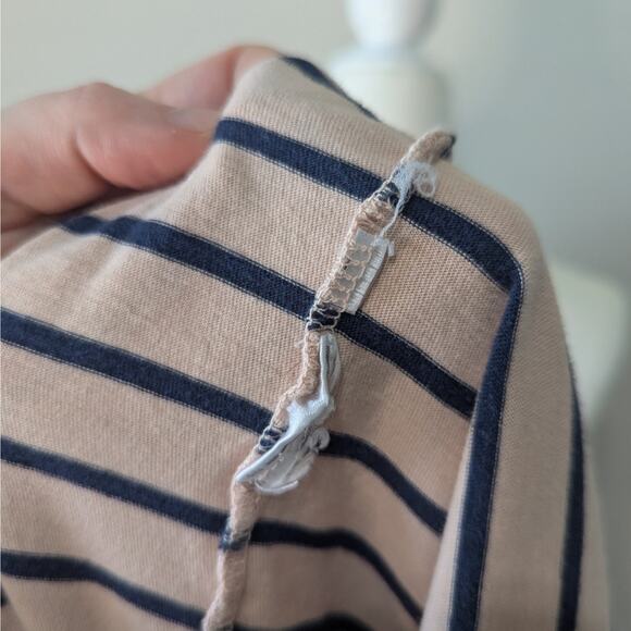 Current/Elliott Cream The Breton Tee Sailor Striped Long Sleeve T-Shirt Small - Picture 7 of 8